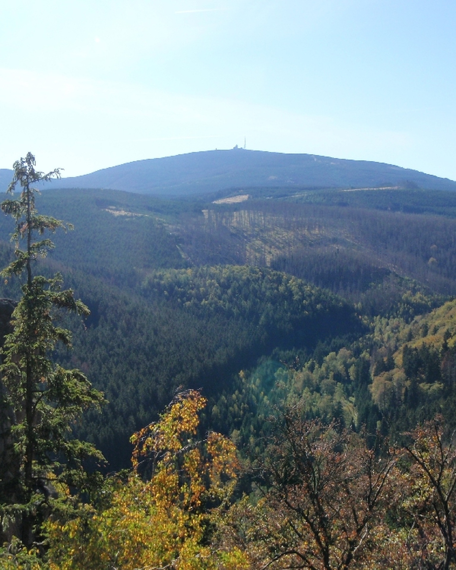 Blick von der Rabenklippe zum Brocken Harz